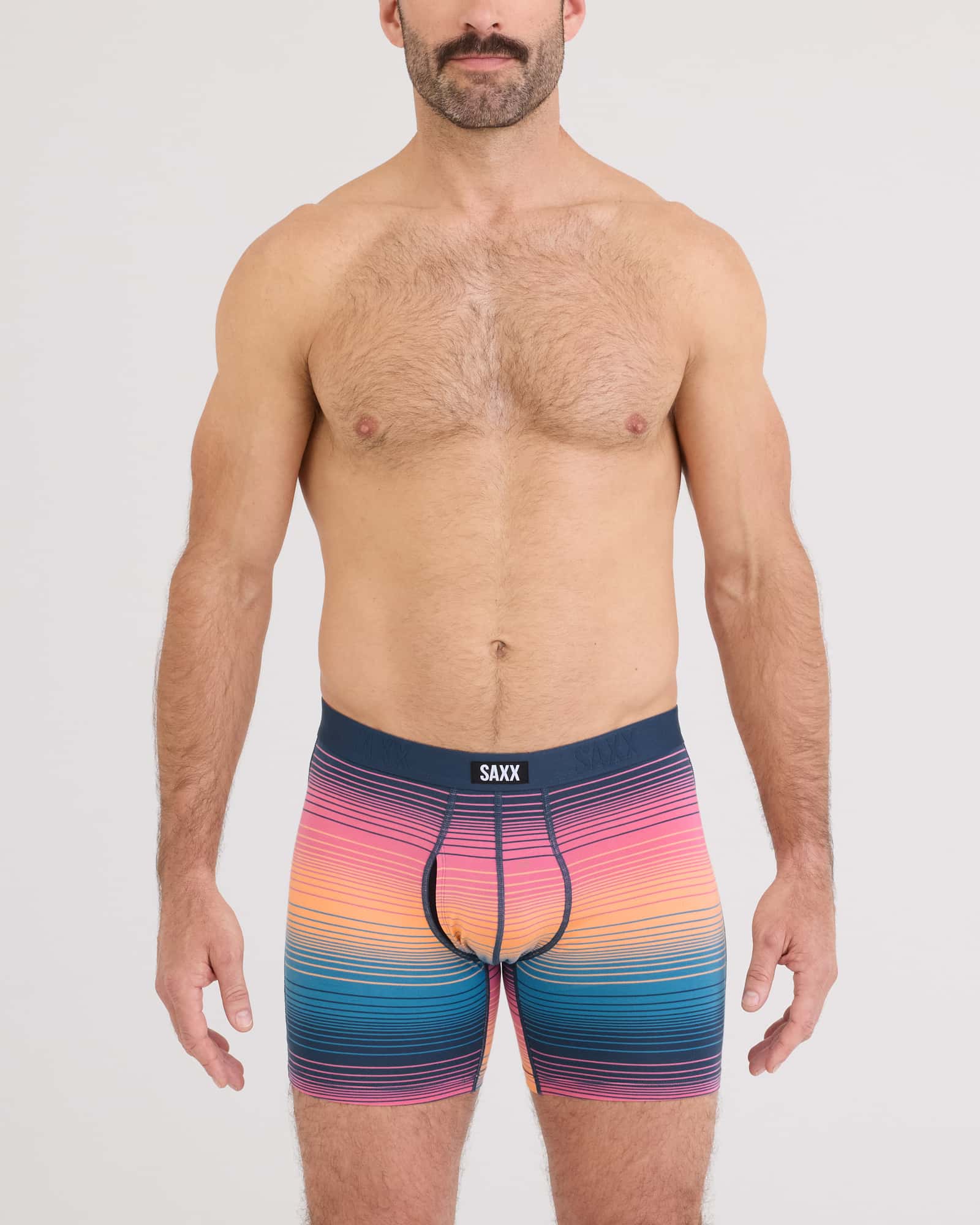 Saxx Vibe Xtra Boxer Brief Fly - Hazy Stripe