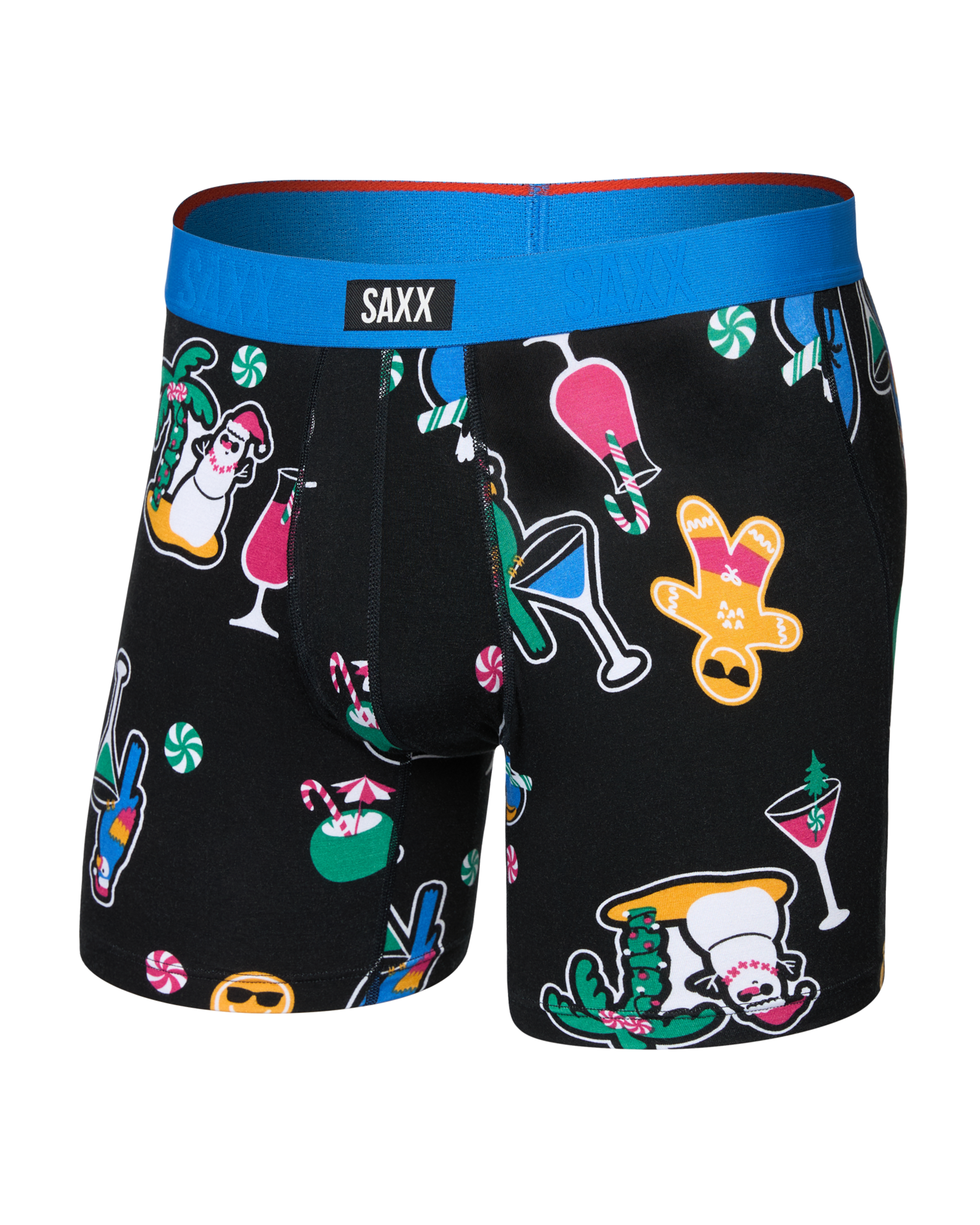 Saxx Vibe Xtra Boxer Brief Fly - Island Holiday Black
