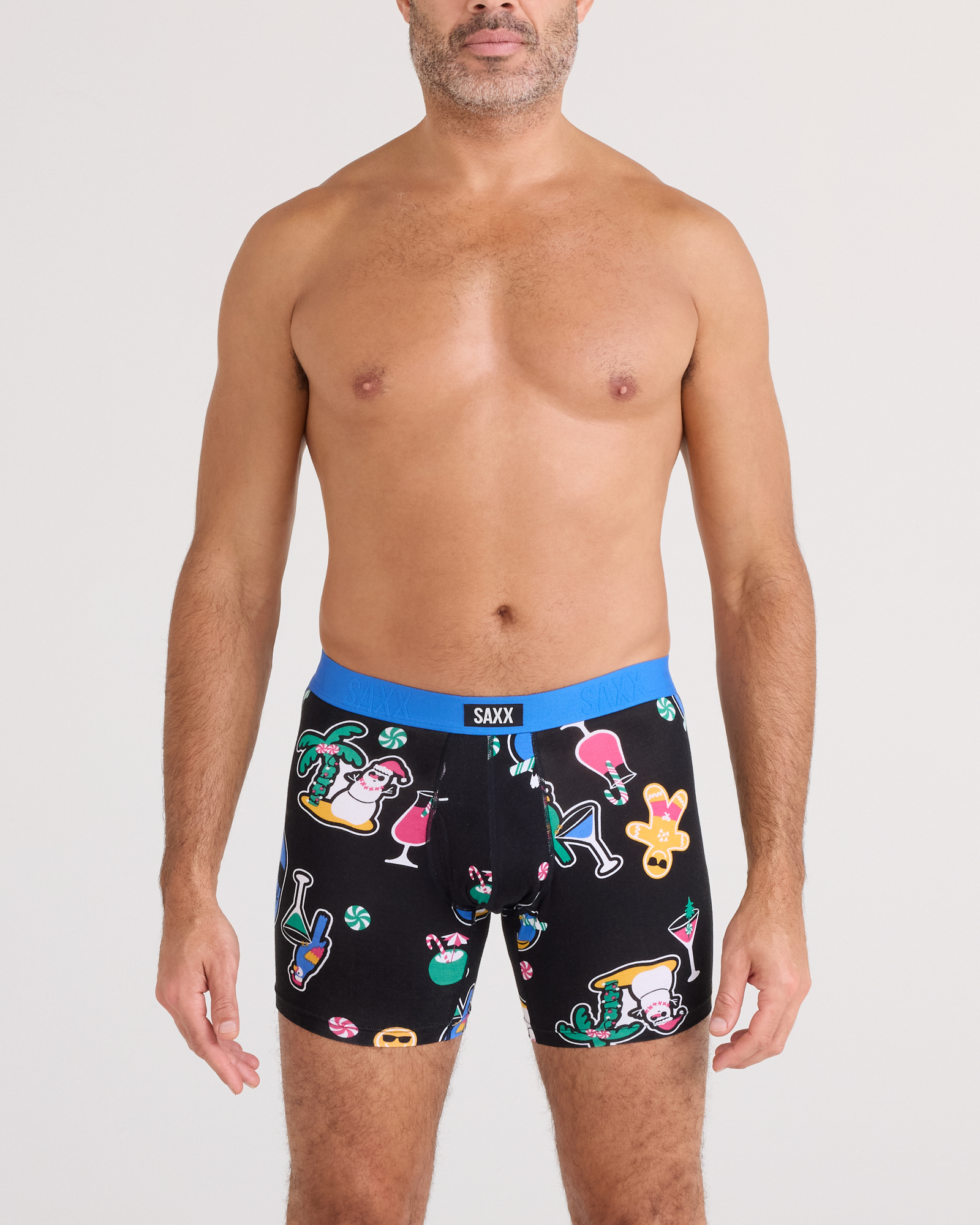 Saxx Vibe Xtra Boxer Brief Fly - Island Holiday Black