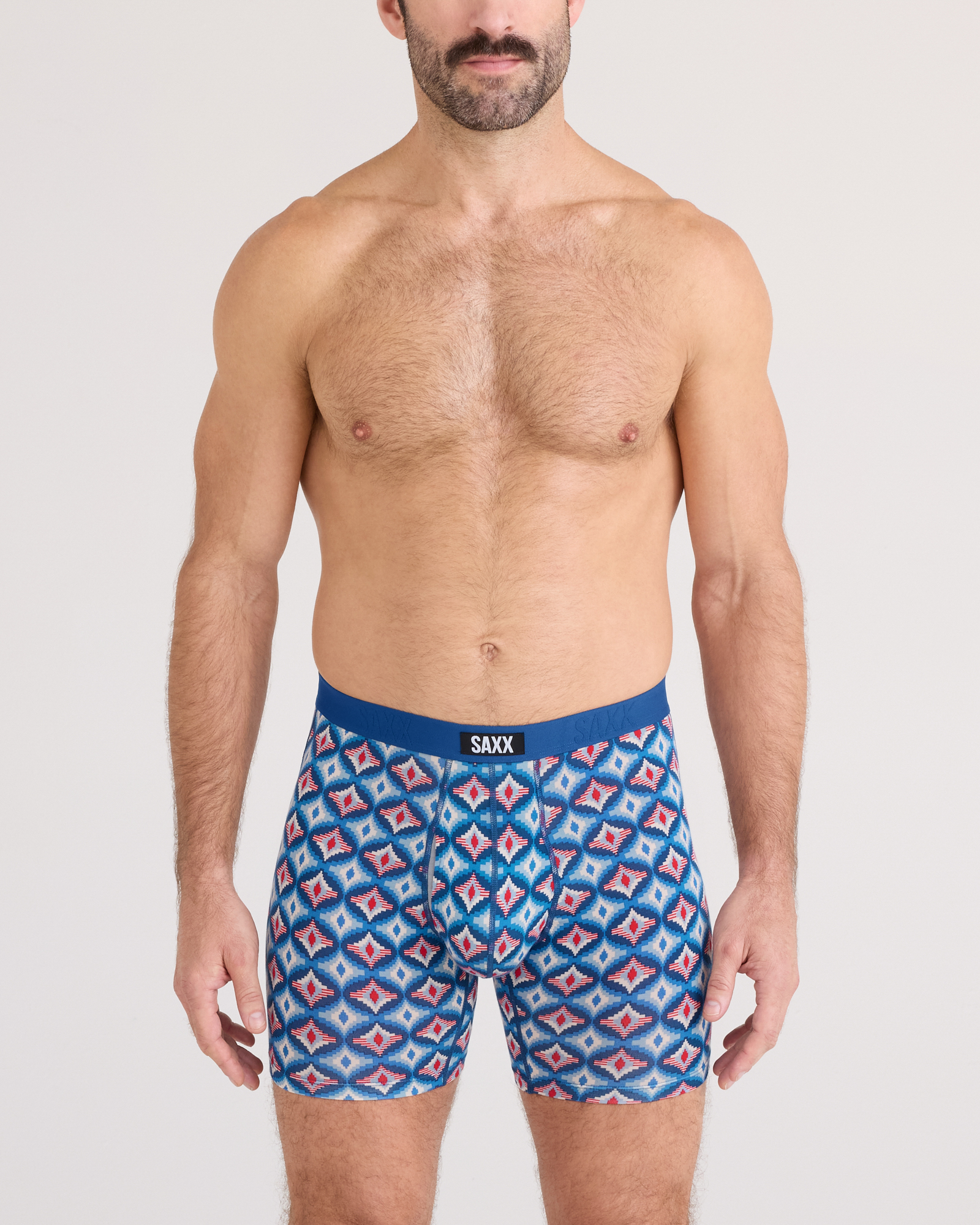 Saxx Vibe Xtra Boxer Brief Fly - Lo-Tech Foulard Blue