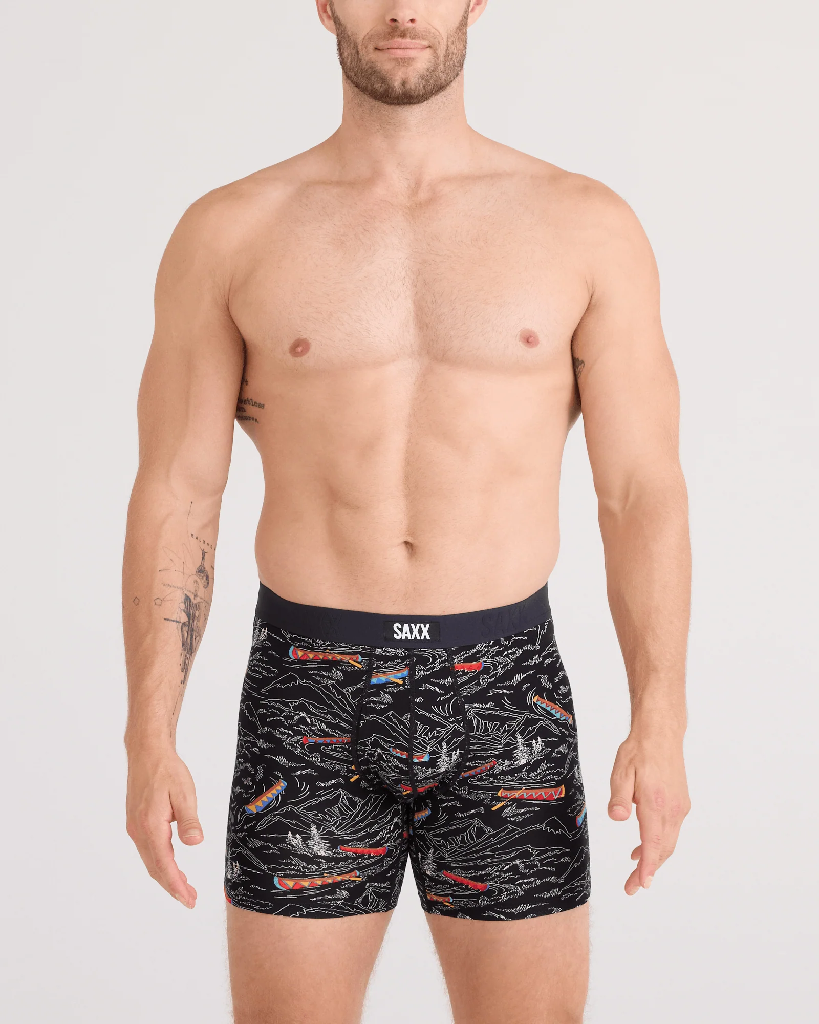 Saxx Vibe Xtra Boxer Brief Fly - Rivers Bend Black