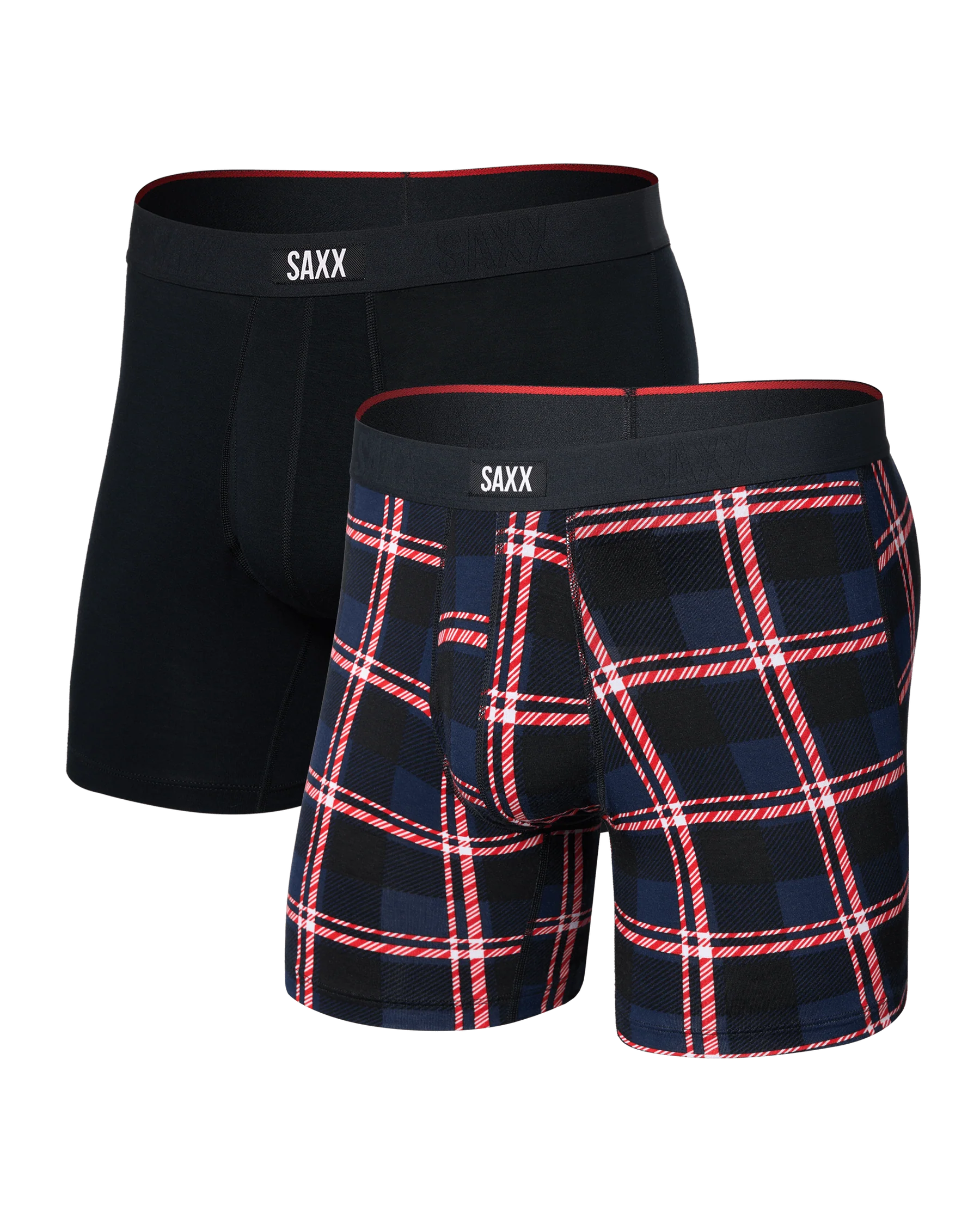 Saxx Vibe Xtra Soft Comfort Boxer Brief Fly 2 Pack - Confection Plaid