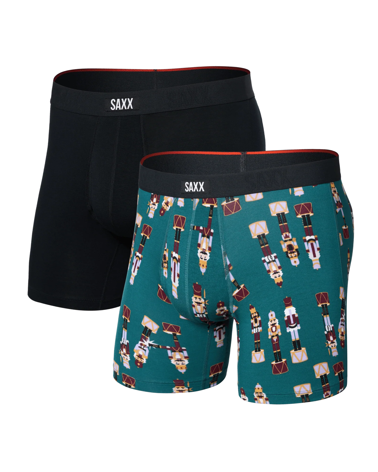 Saxx Vibe Xtra Soft Comfort Boxer Brief Fly 2 Pack - Nutcracker/Blk