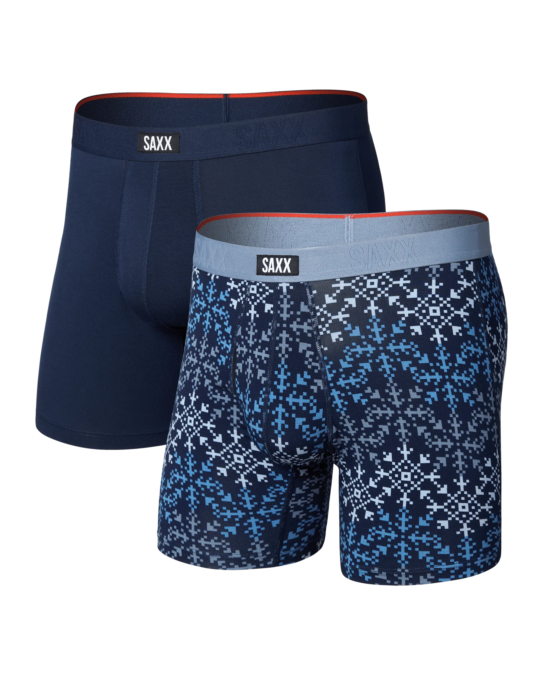 Saxx Vibe Xtra Soft Comfort Boxer Brief Fly 2 Pack - Snowflake