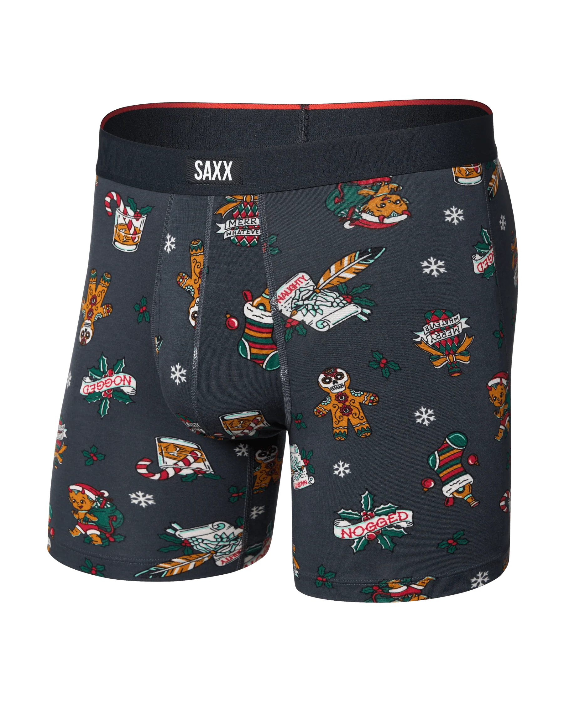 Saxx Vibe Xtra Soft Comfort Boxer Brief Fly - Holiday Flash