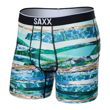 Saxx Volt Breathable Mesh Boxer Brief - River Run Stripe Mens - Saxx - Volt by Saxx | Grace the Boutique
