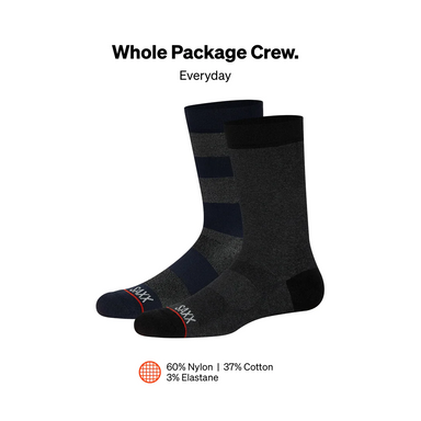 Saxx Whole Package Crew 2 Pack - Black Heather/Ombre Rugby Mens - Other Mens - Socks by Saxx | Grace the Boutique