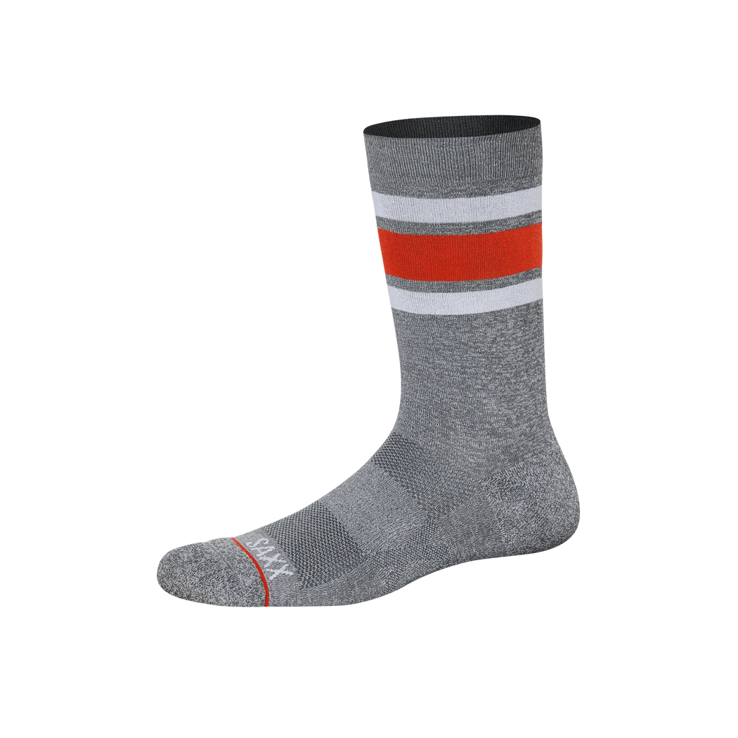Saxx Whole Package Crew - Athletic Stripe - Grey Mens - Other Mens - Socks by Saxx | Grace the Boutique