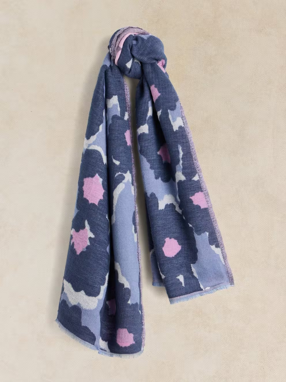 White Stuff Selma Midweight Scarf - Blue Print