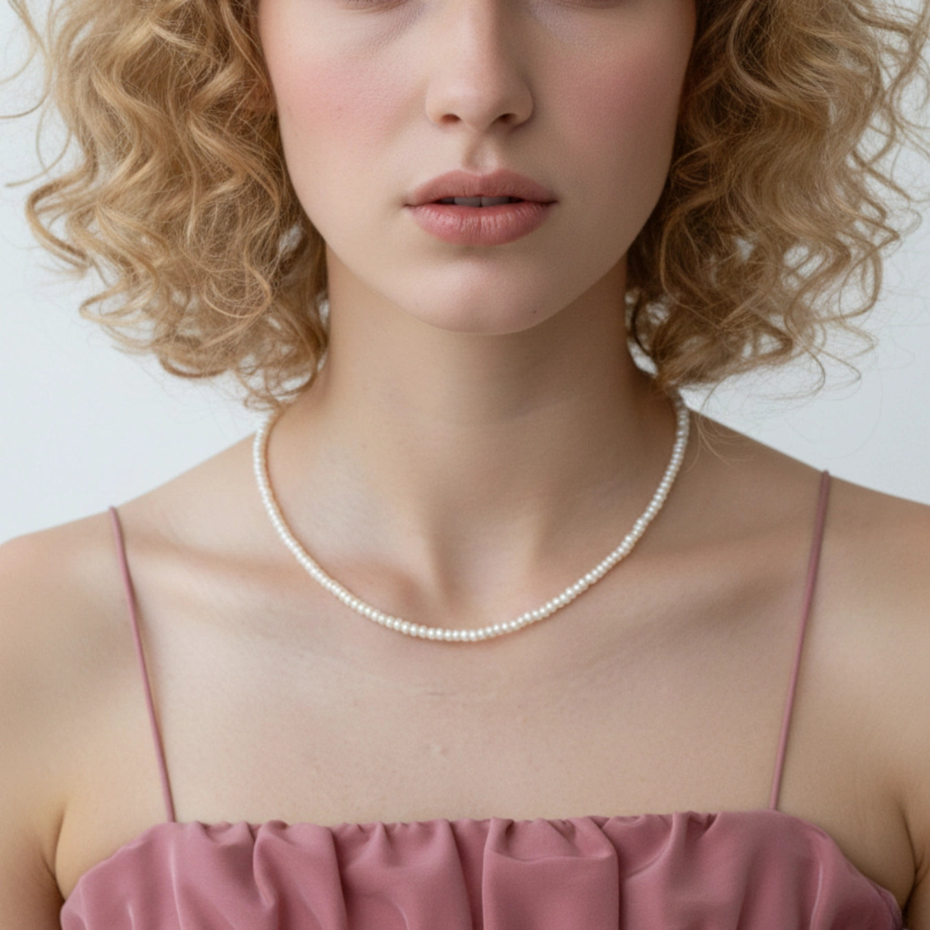 Sera Sera Mini Button Pearl Necklace