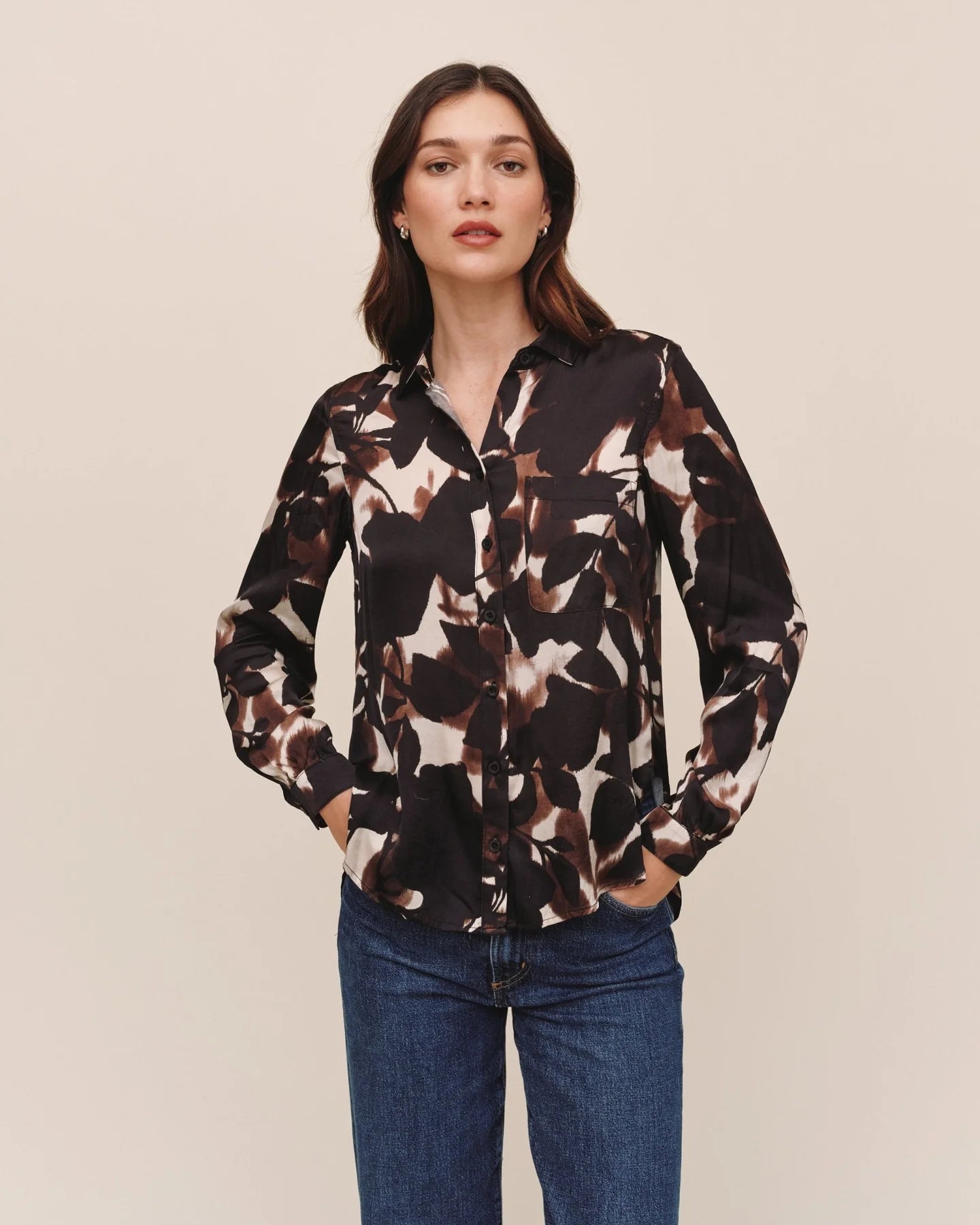Bella Dahl Shadow Floral Button Down