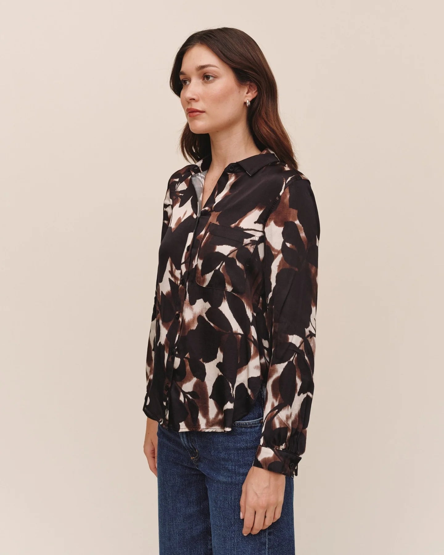 Bella Dahl Shadow Floral Button Down
