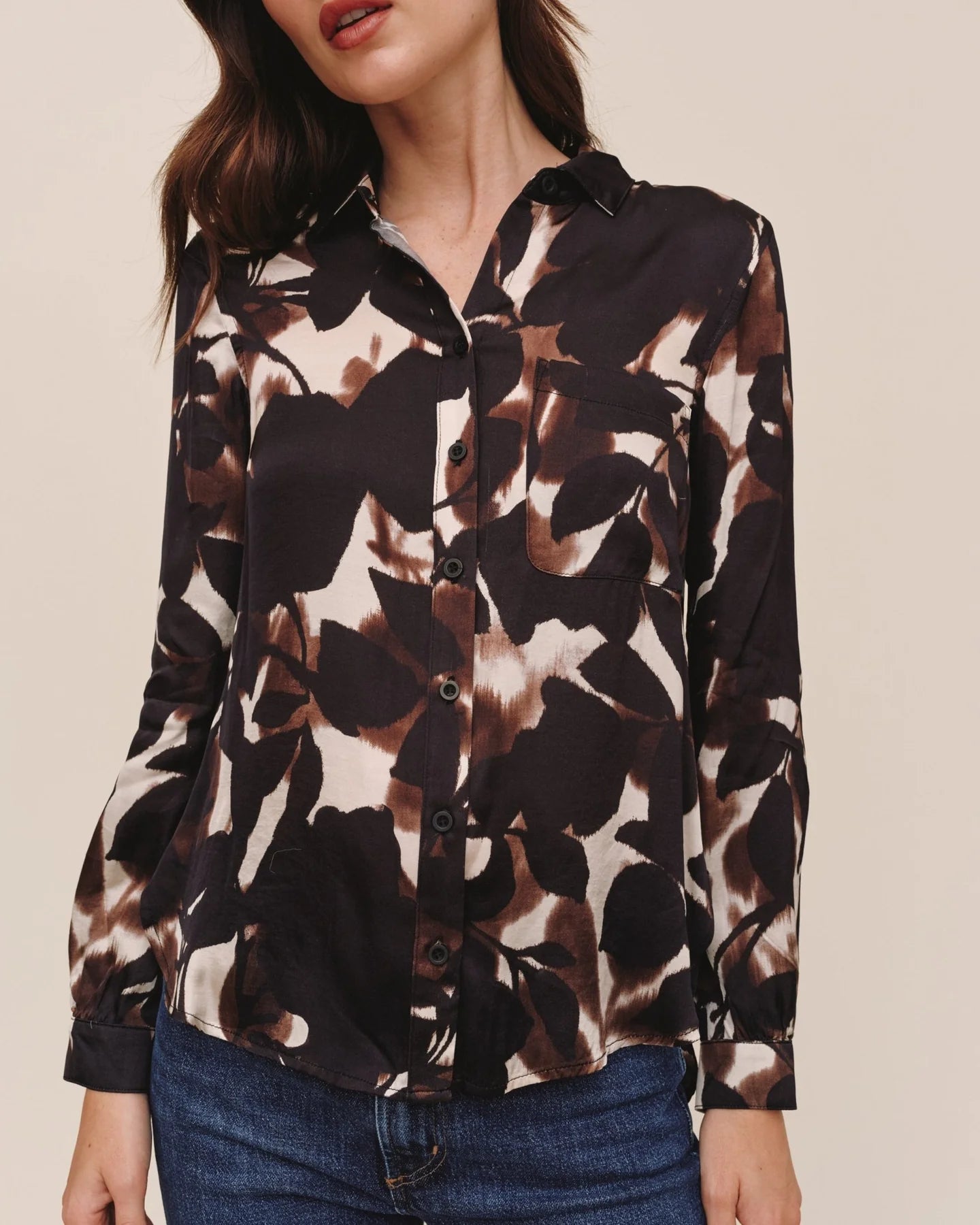 Bella Dahl Shadow Floral Button Down