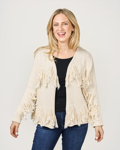 Shannon Passero Lacey Cardi - Cream O/S Clothing - Tops - Sweaters - Cardigans by Shannon Passero | Grace the Boutique