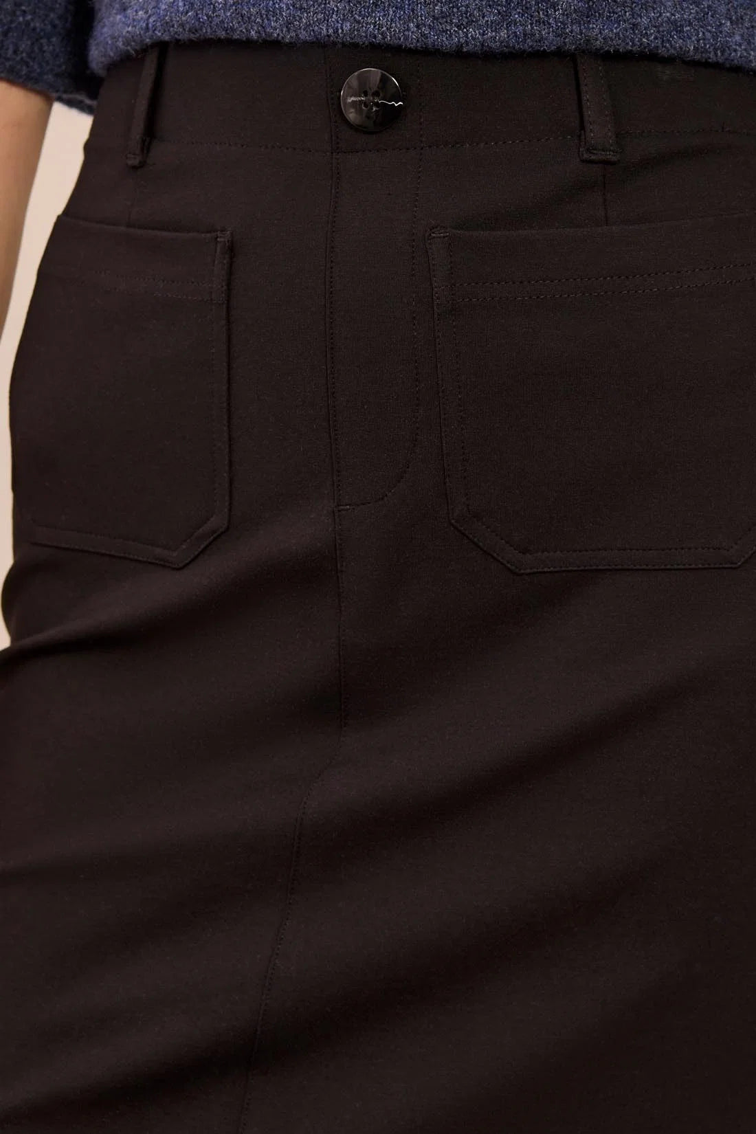 Tribal Pull On Ponte Skirt - Black