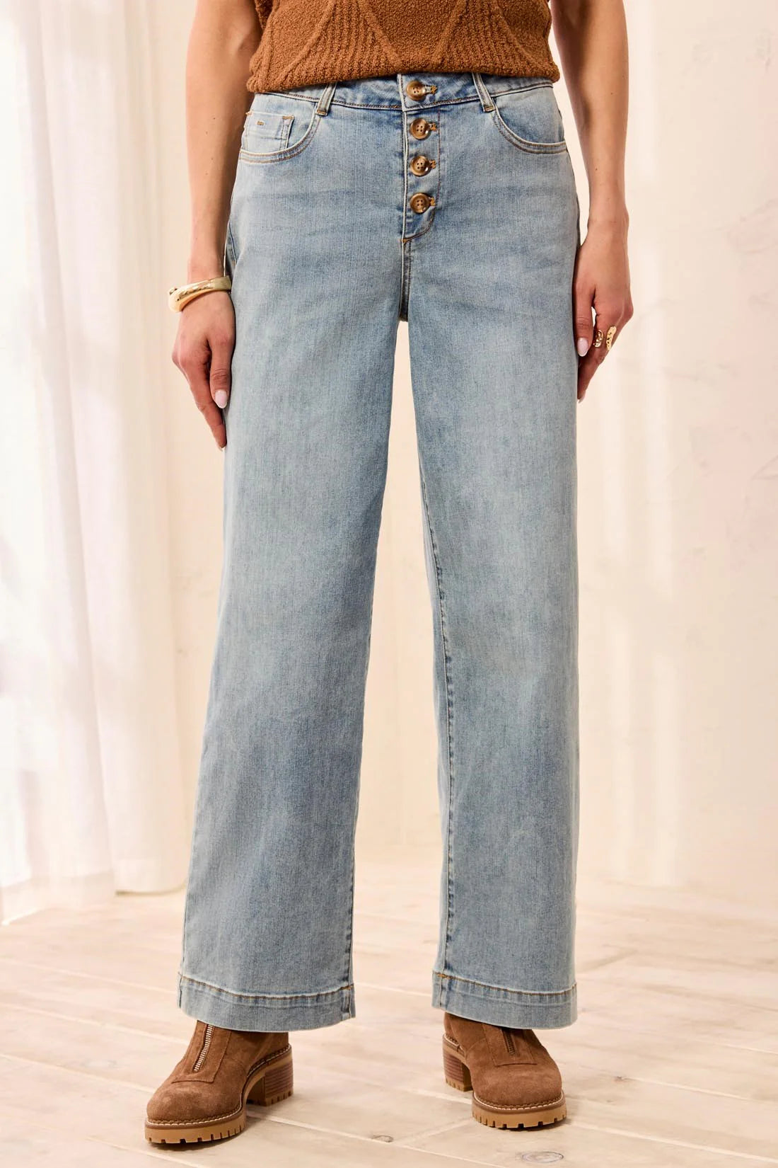 Tribal Audrey Wide Trouser - Skylight