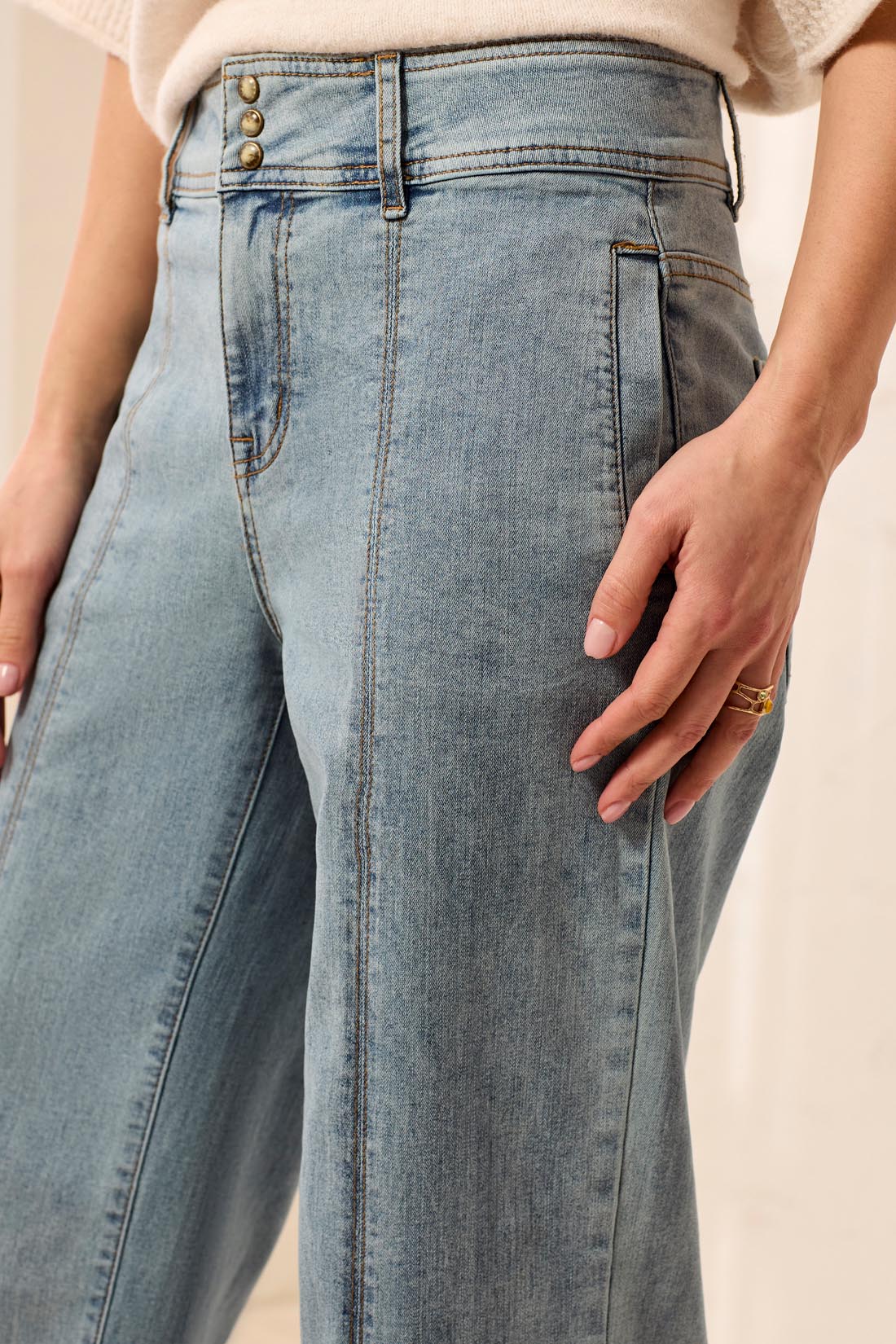 Tribal Audrey Wide Trouser - Skylight