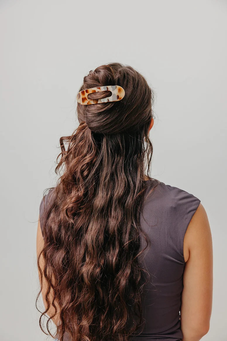 KAXI Flat Everyday Hair Clip - Shiny Lt. Tortoise