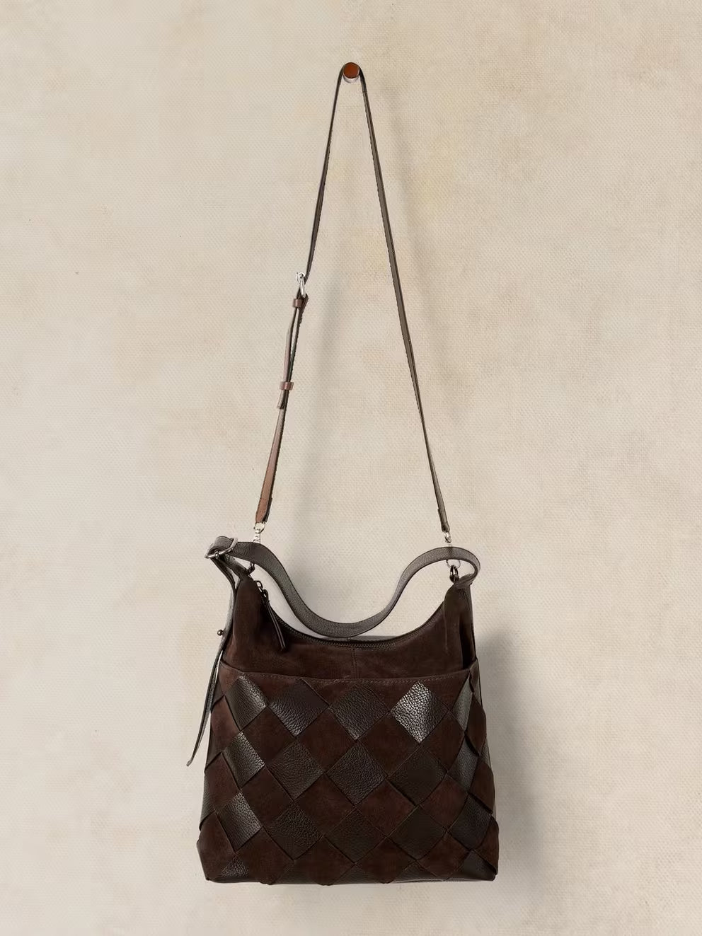 White Stuff Sophia Weave Crossbody - Dark Brown