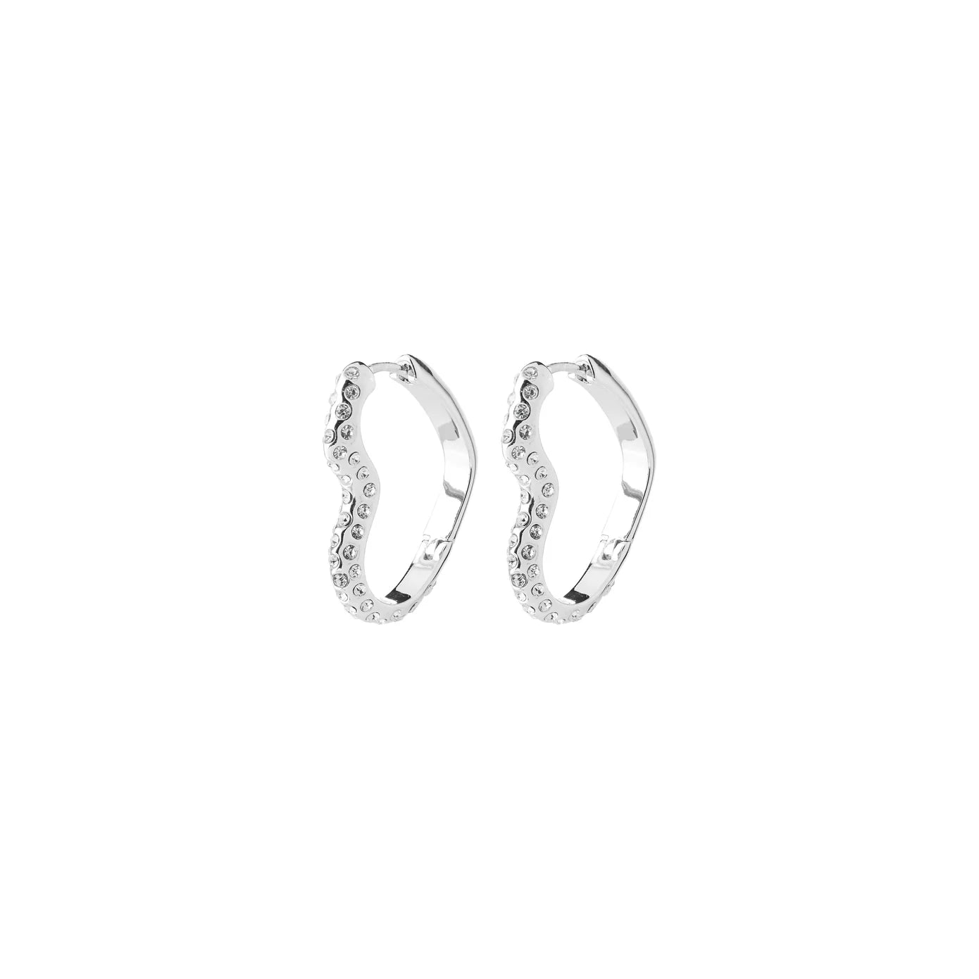 Pilgrim Sora Heart Earrings - Silver