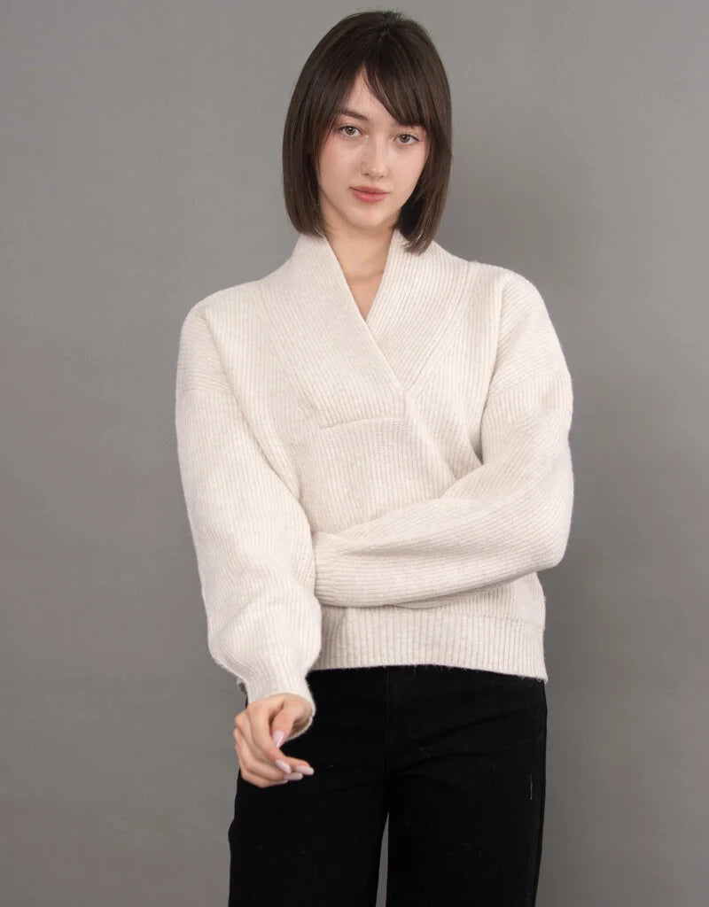 RD Quinlan Shawl Neck Sweater - Sea Pearl