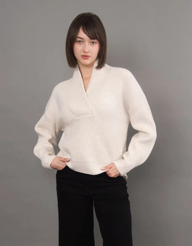 RD Quinlan Shawl Neck Sweater - Sea Pearl