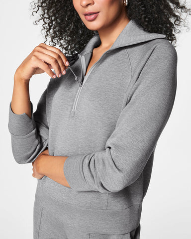 Spanx AirEssentials Half Zip - Grey Heather Sleepwear - Other Sleepwear - Loungewear by Spanx | Grace the Boutique