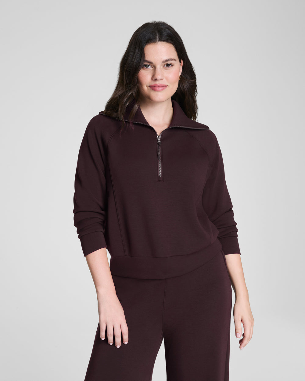 Spanx AirEssentials Half Zip - Truffle Brown