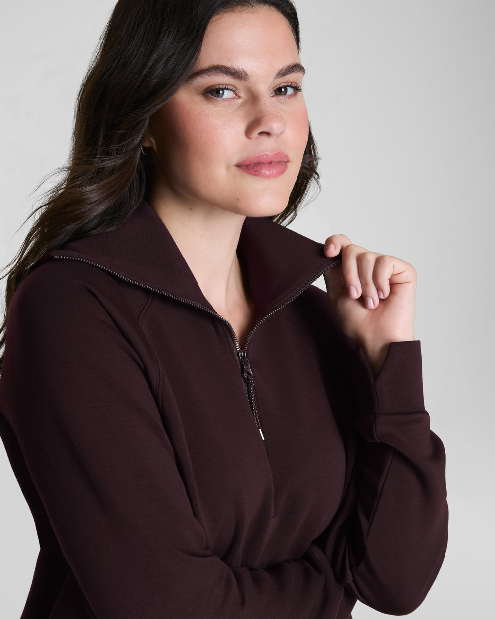 Spanx AirEssentials Half Zip - Truffle Brown