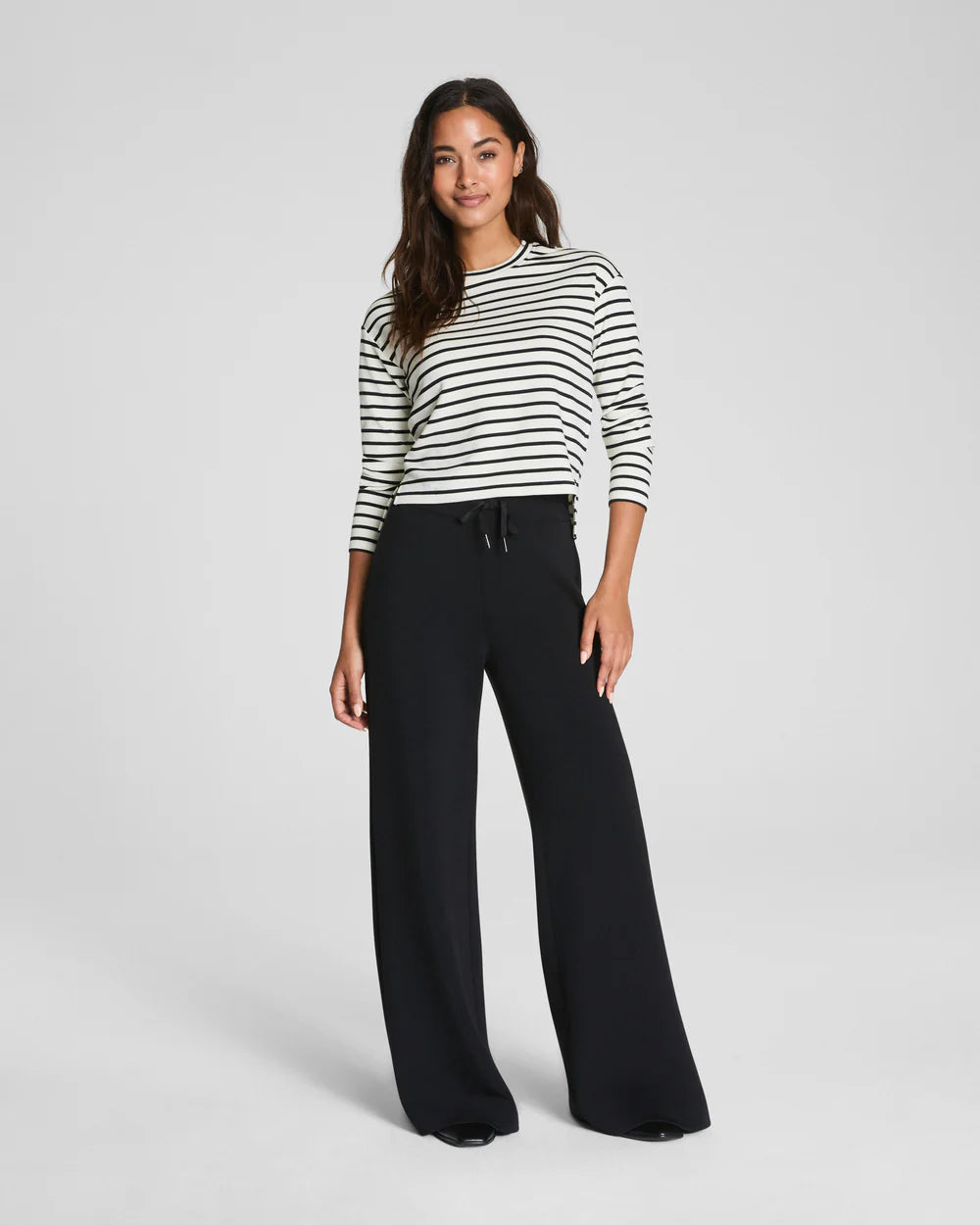 Spanx AirEssentials LS Side Slit Top - Pier Stripe