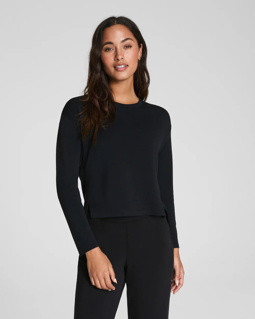 Spanx AirEssentials LS Side Slit Top - Very Black