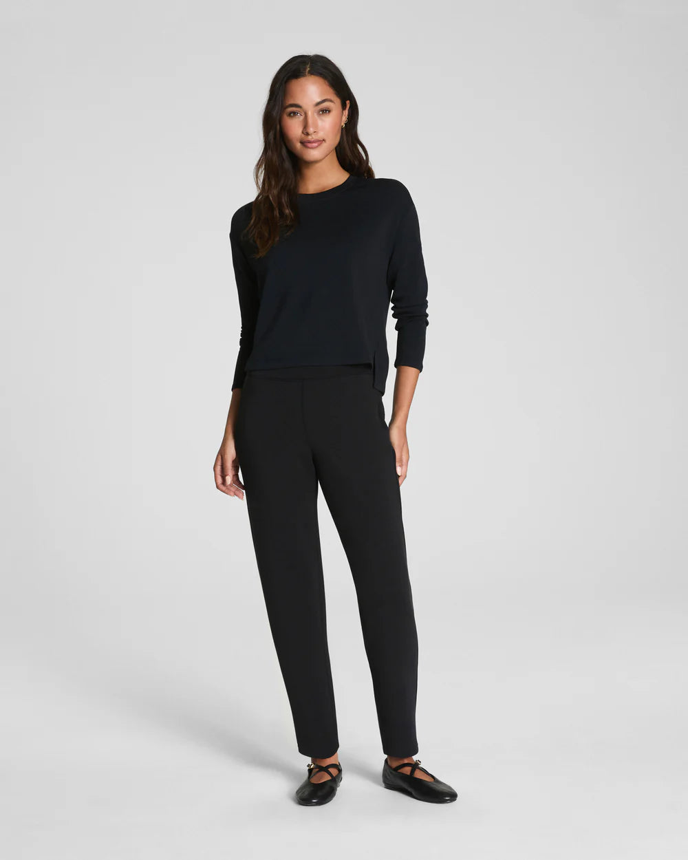 Spanx AirEssentials LS Side Slit Top - Very Black