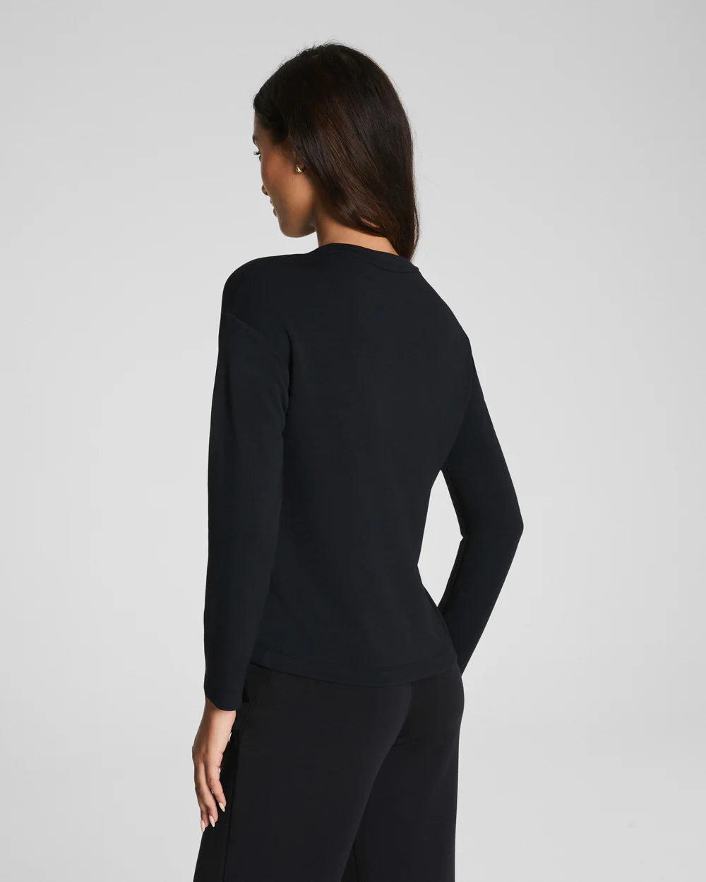 Spanx AirEssentials LS Side Slit Top - Very Black
