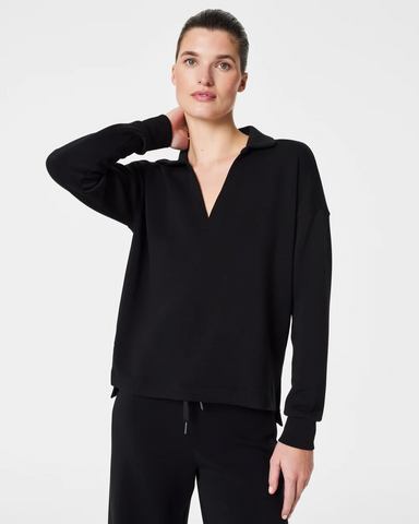 Spanx AirEssentials Polo Top - Black Sleepwear - Other Sleepwear - Loungewear by Spanx | Grace the Boutique