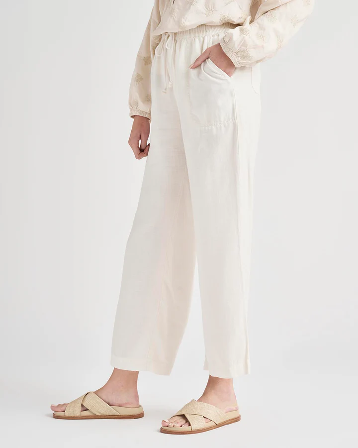 Splendid Angie Wide Leg Crop - White Sand Clothing - Bottoms - Pants - Casual by Splendid | Grace the Boutique
