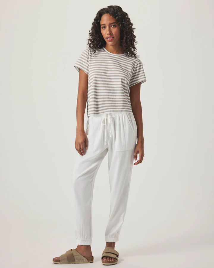Splendid Louisa Stripe SS Tee - Fawn Stripe