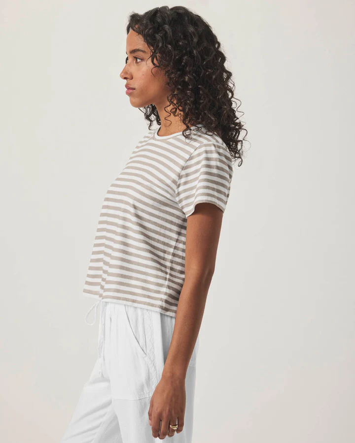 Splendid Louisa Stripe SS Tee - Fawn Stripe
