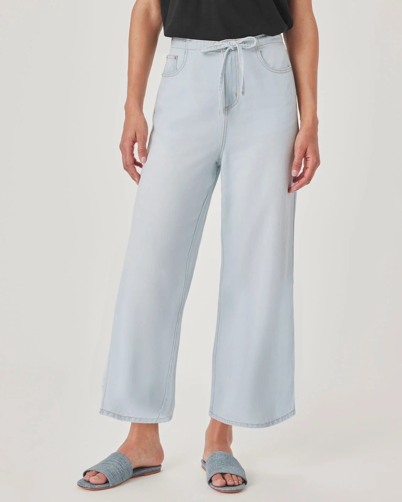 Splendid Lounge Denim Wide Leg Crop - Bleach