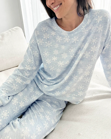 Splendid Marna Fuzzy Thermal Set - Snowflake Sleepwear - Pajamas by Splendid | Grace the Boutique