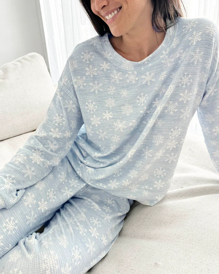 Splendid Marna Fuzzy Thermal Set - Snowflake Sleepwear - Pajamas by Splendid | Grace the Boutique