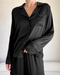 Splendid Satin Silk PJ Set - Black Sleepwear - Pajamas by Splendid | Grace the Boutique