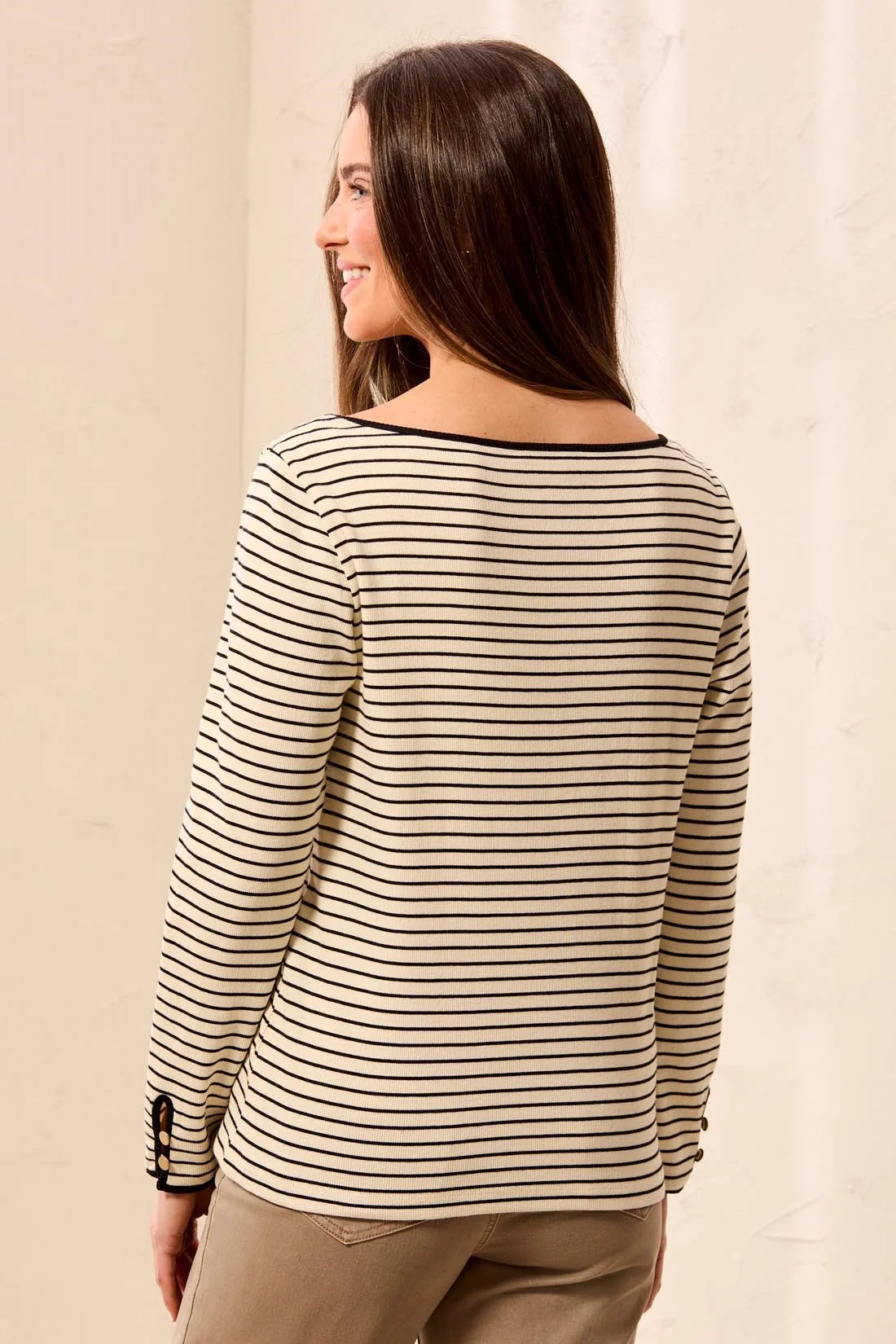 Tribal Stripe Rib Tee - Black