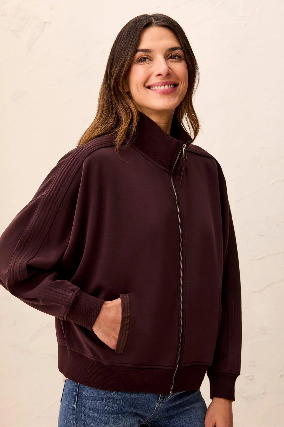 Tribal Soft Lounge Bomber - Saddle Brown