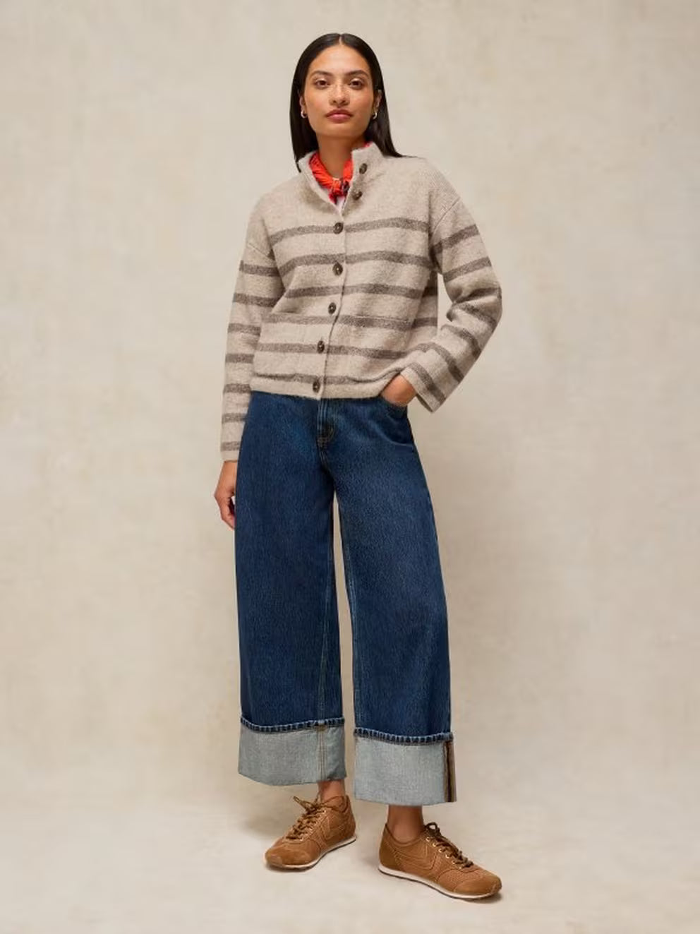 White Stuff Margot Stripe Cardi - Natural Multi