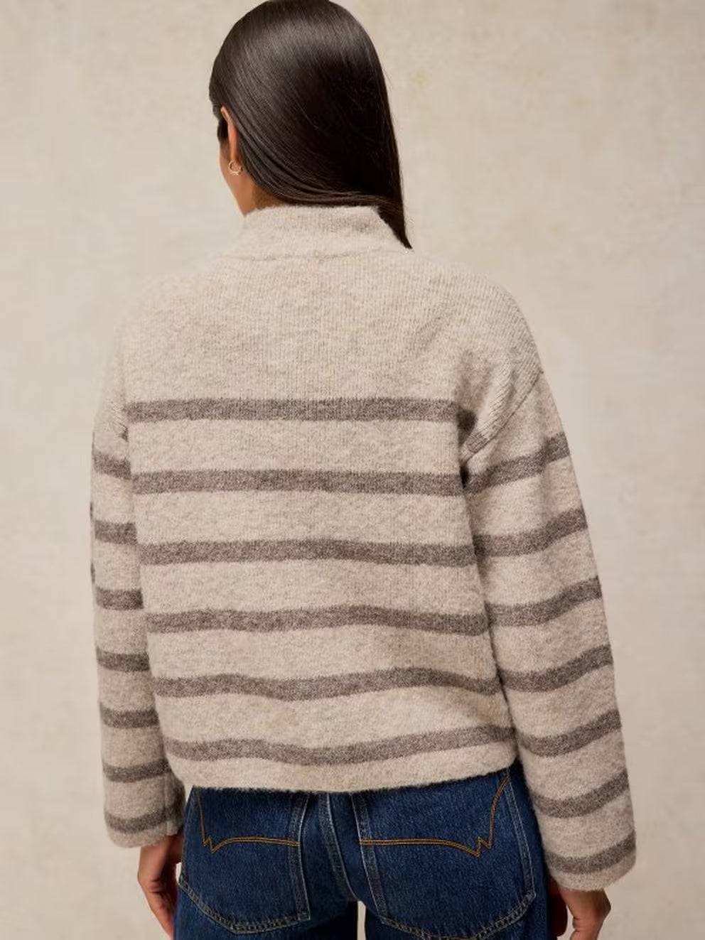 White Stuff Margot Stripe Cardi - Natural Multi