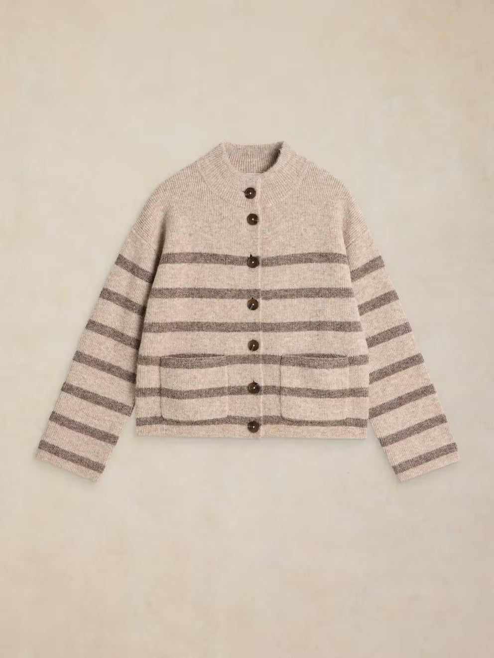 White Stuff Margot Stripe Cardi - Natural Multi