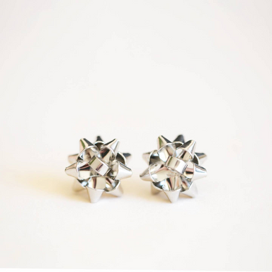 Sunshine Studios Holiday Bow Earrings - Silver Accessories - Jewelry - Earrings by Sunshine Studios | Grace the Boutique