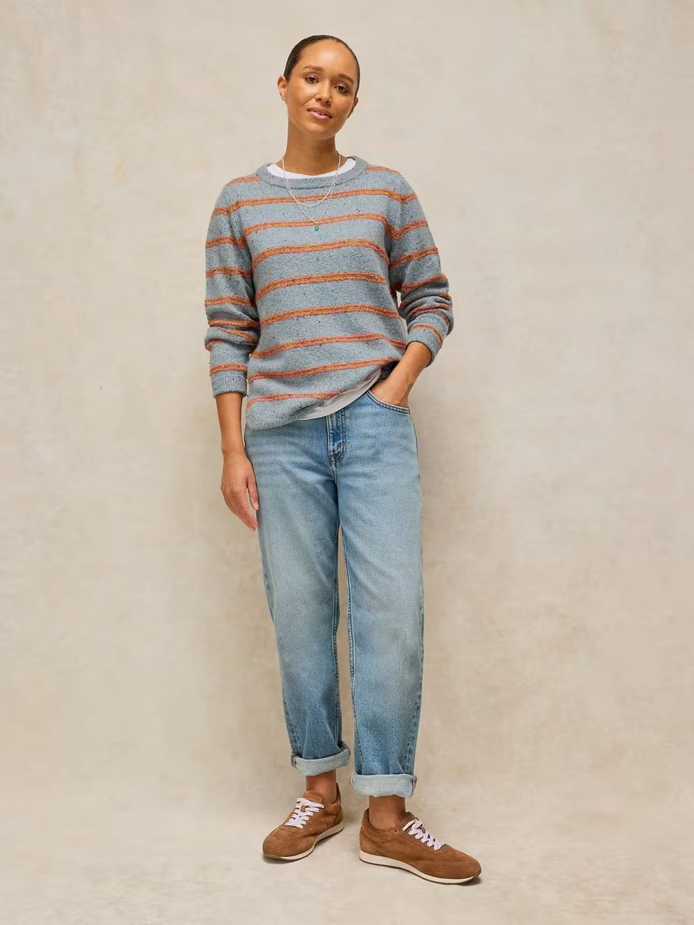 White Stuff Talia Stripe Jumper - Blue Multi
