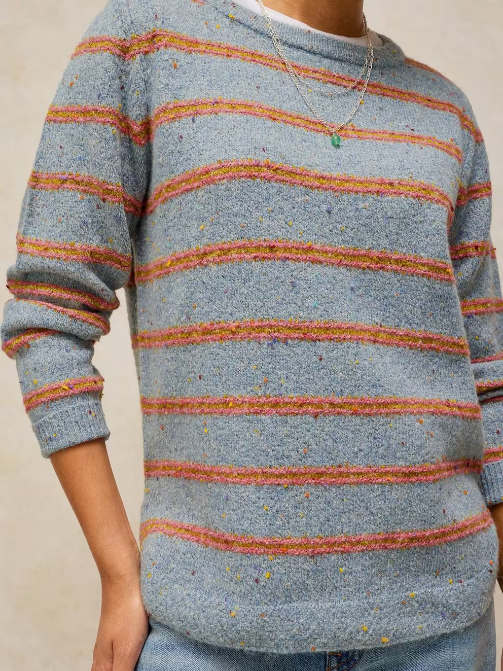 White Stuff Talia Stripe Jumper - Blue Multi