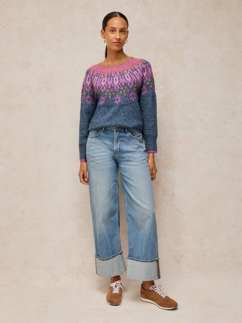 White Stuff Talia Sweater - Teal Multi